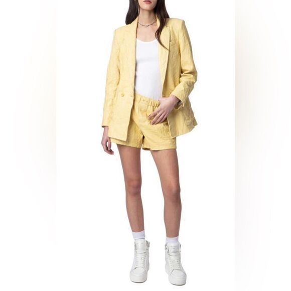 ZADIG & VOLTAIRE Pax crinkled leather shorts  NWT. 38 - Picture 10 of 10